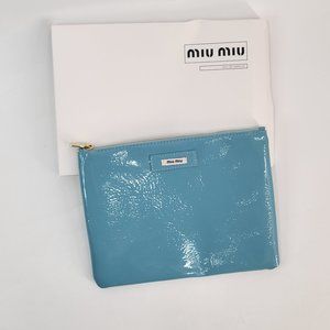 Miu Miu Beauty Makeup Cosmetic Bag Blue